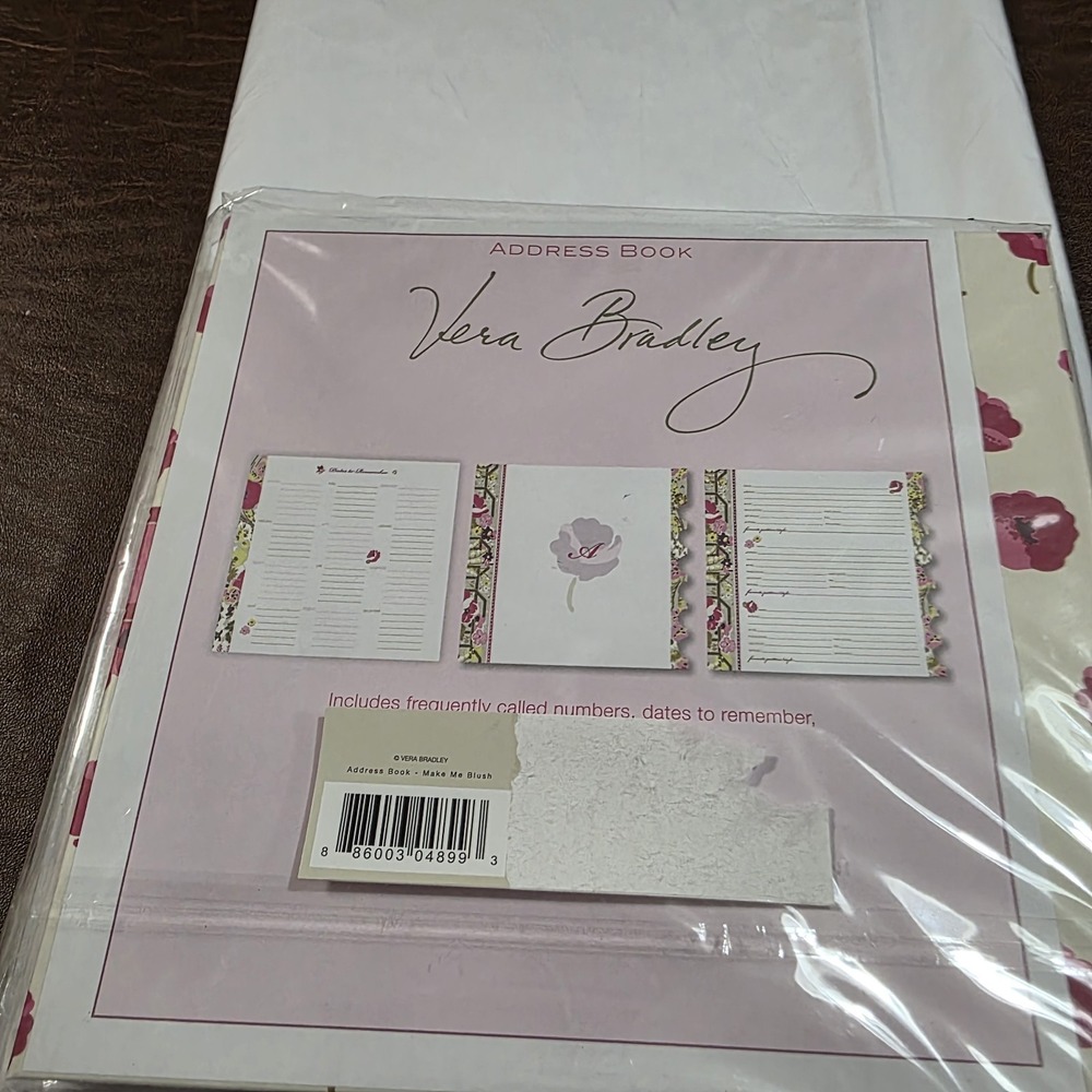 VERA BRADLEY Pink Petals  6 Ring Binder Style Address Book Phone Notes Dates NEW - Picture 5 of 8